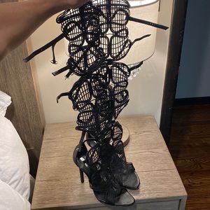 Excellent condition Schultz Over the Knee Leather Sandal